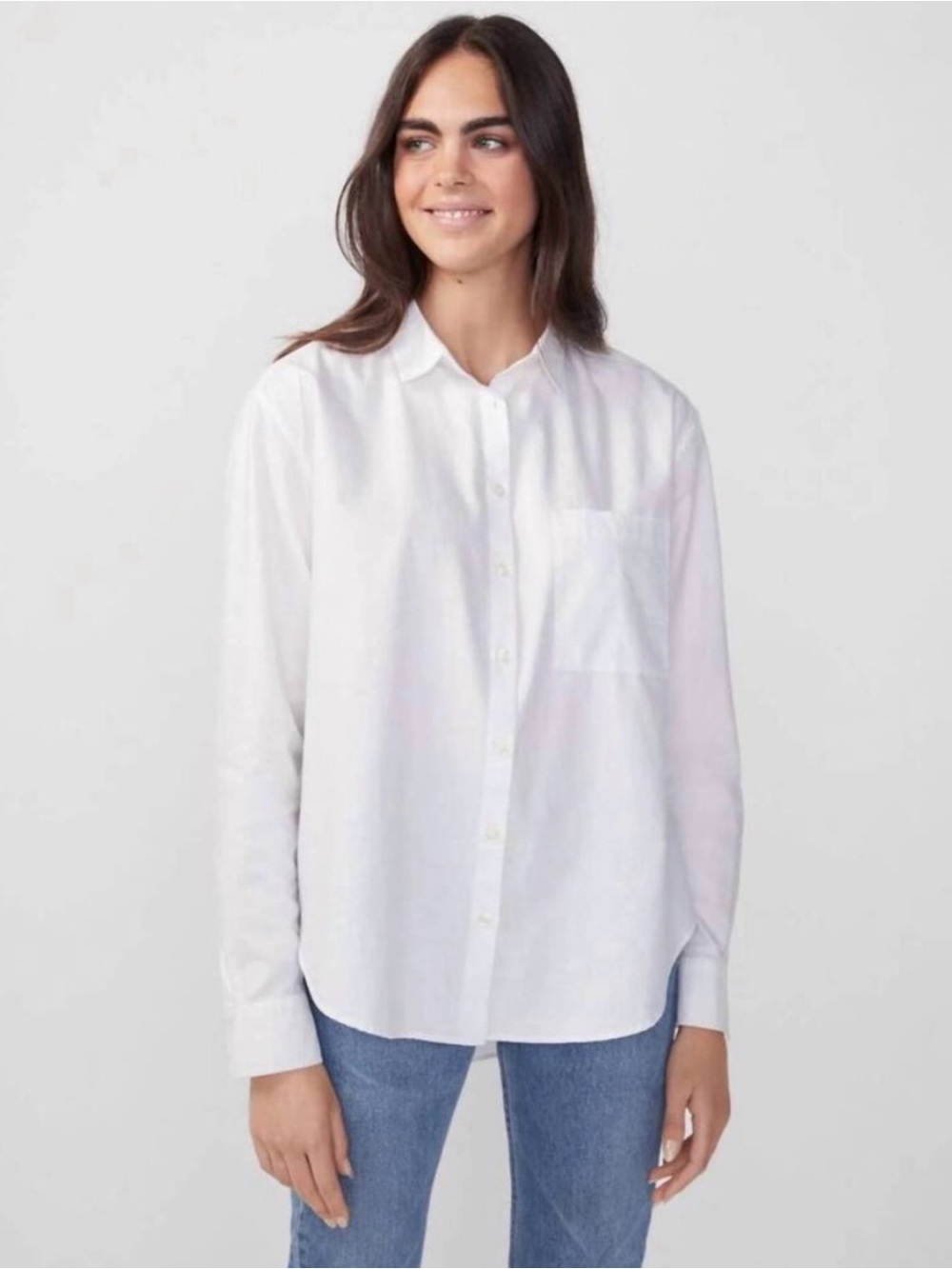 Kule White Button Down Shirt Pocket 100% Cotton Small NWT